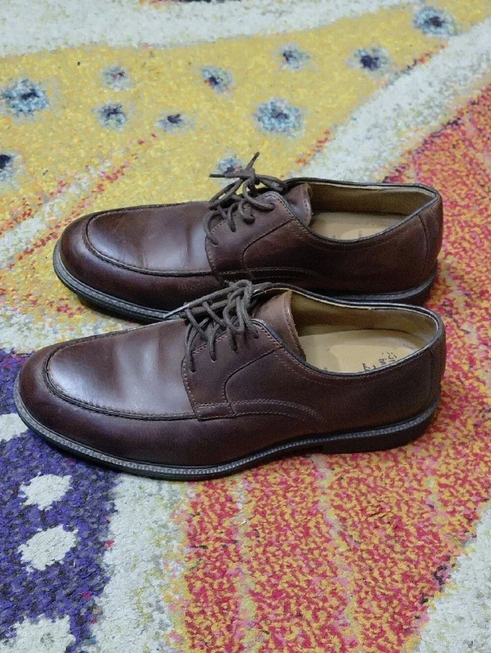 Johnston & Murphy Brown Leather Moc Toe Lace-Up Oxfords